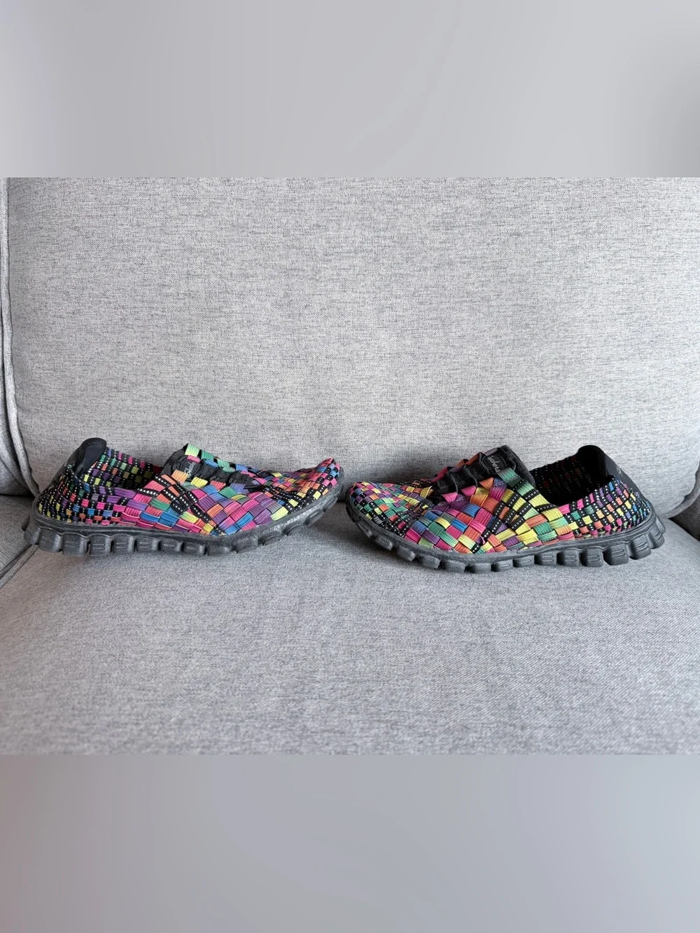 Skechers EZ Flex Sport Rainbow Woven Slip On Sneaker Womens 5 Y2K Dopamine Retro